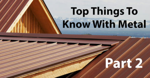Metal roof with mountains in the back
