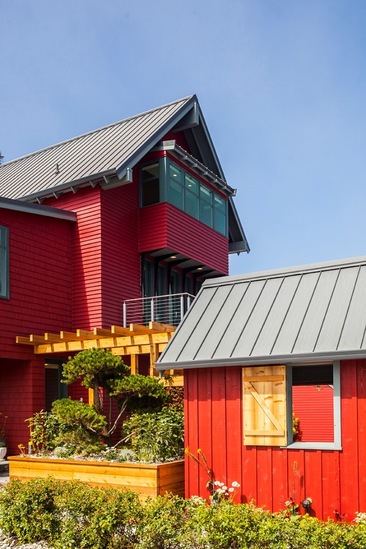 Cool Metal Red Siding on a home