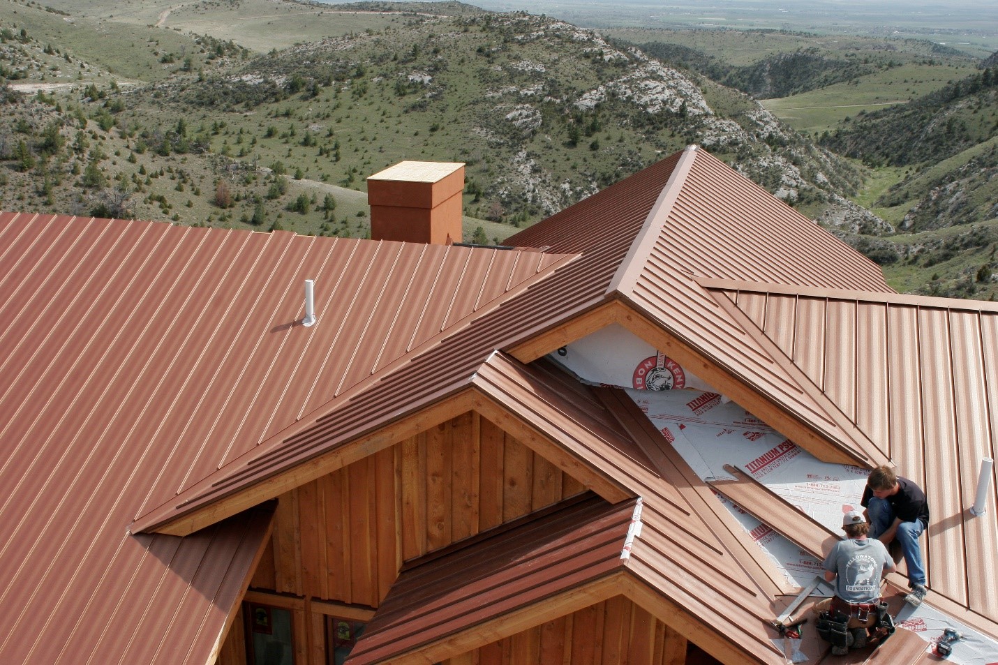 Cool Metal Copper Penny Roof under Construction