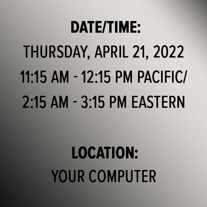 April Webinar date and time