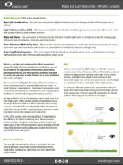 Metal & Reflectivity Technical Bulletin