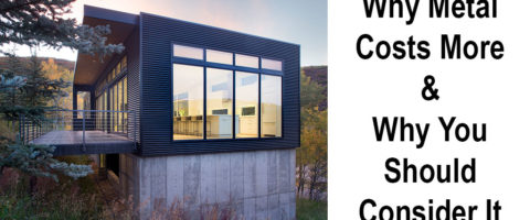 Black metal siding on a home