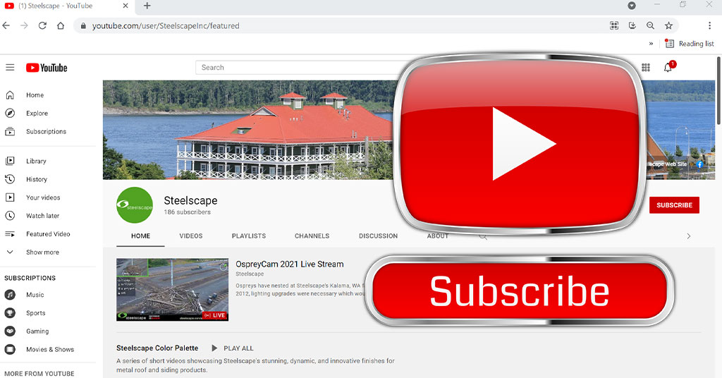 Subscribe to Steelscape's Youtube channel!