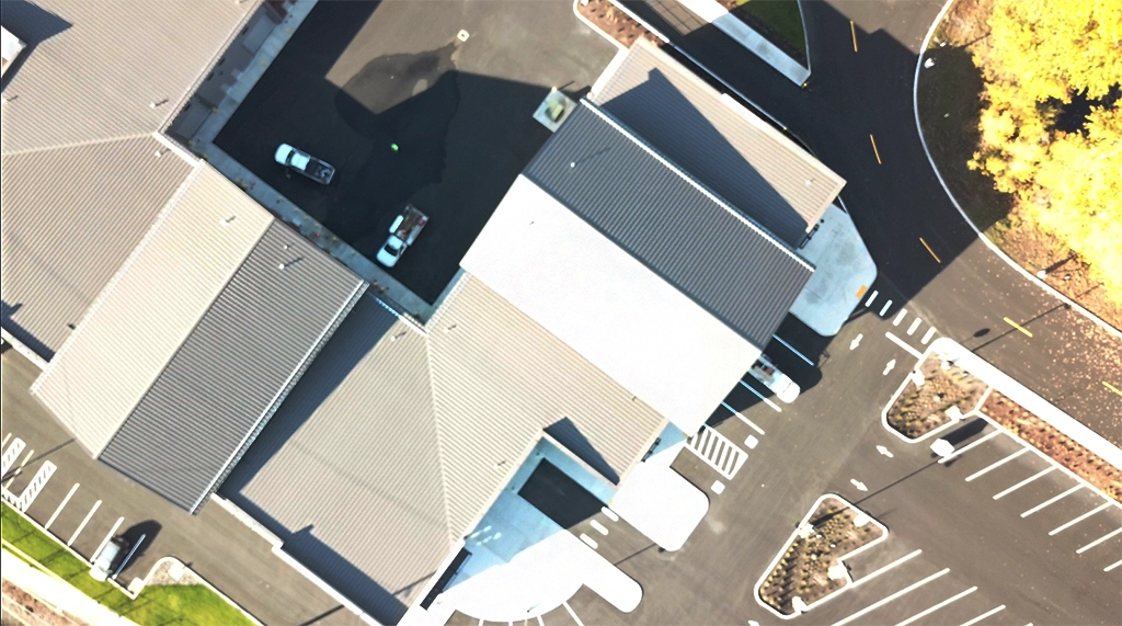 Spencer Creek Business Park in Port of Kalama, Washington, featuring Steelscape's Vintage and Rustic Rawhide metal finishes.